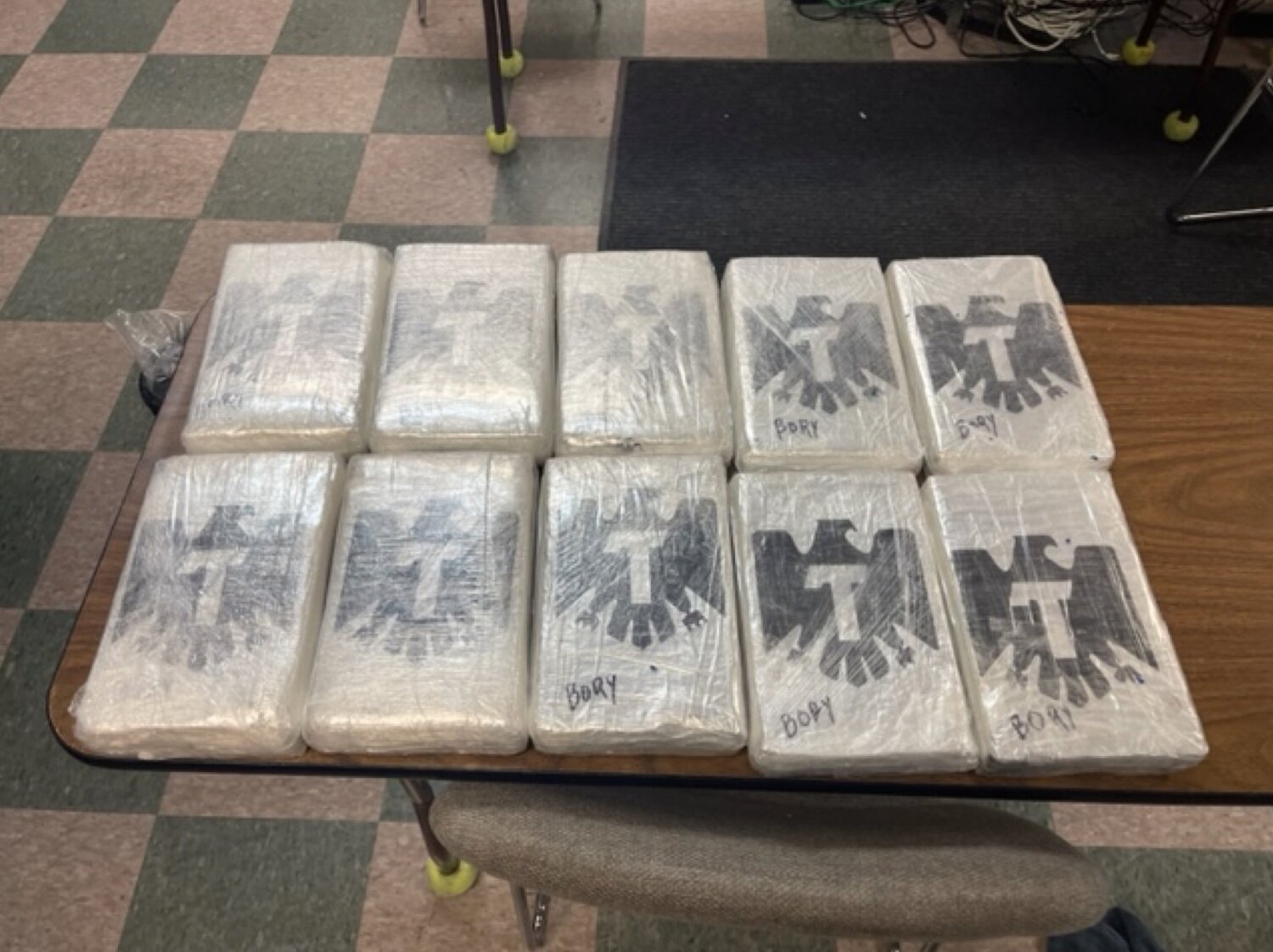 Bricks of cocaine seized by MPD last Thursday evening.